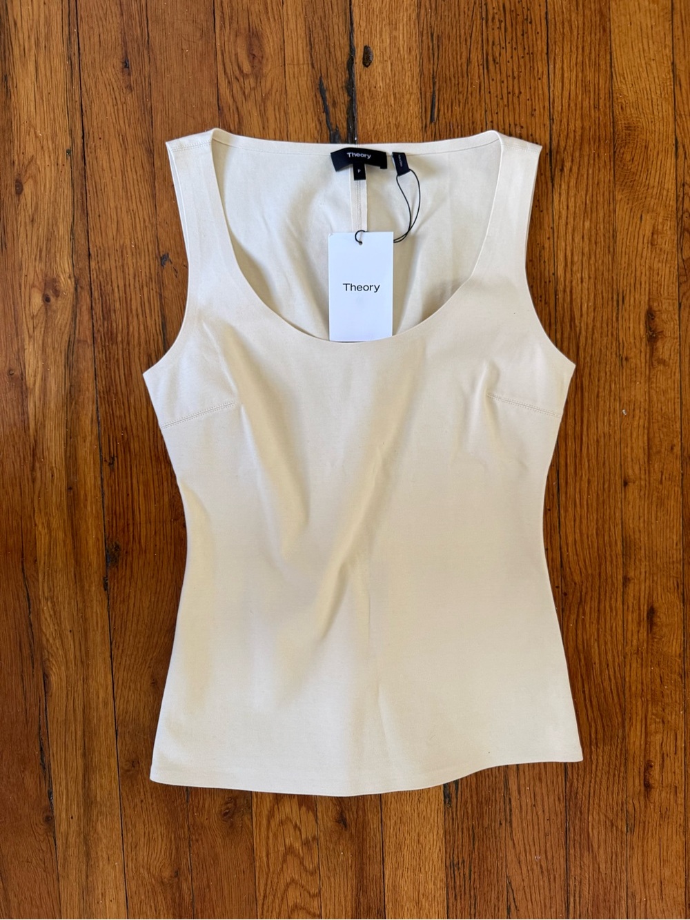 Theory Cream Scoop Neck Tank Top